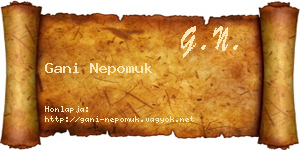 Gani Nepomuk névjegykártya